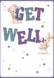 Joy and encouragement radiate from every detail of this vibrant get well card, crafted as warmly as a hand-delivered bouquet from Flower Delivery Hither Green. At the centre, a sweet teddy bear and a floppy-eared puppy hold and balance exuberant, oversized 'Get Well' letters-each stroke resonating with playful optimism. The text, rich in indigo and teal, pops against a creamy white backdrop that evokes the soft daylight familiar to Hither Green's homes and gardens. Scattered star motifs in blues and purples flicker with hope, imparting a sense of gentle magic and possibility. The bear's soft, illustrated fur and the inviting look of the puppy suggest a comforting embrace, creating an emotional salve for anyone in need. In every brushstroke, I recognise the same devotion and heart we bring to our everyday flower arrangements, making this card a thoughtful companion for neighbours on the path to feeling better.